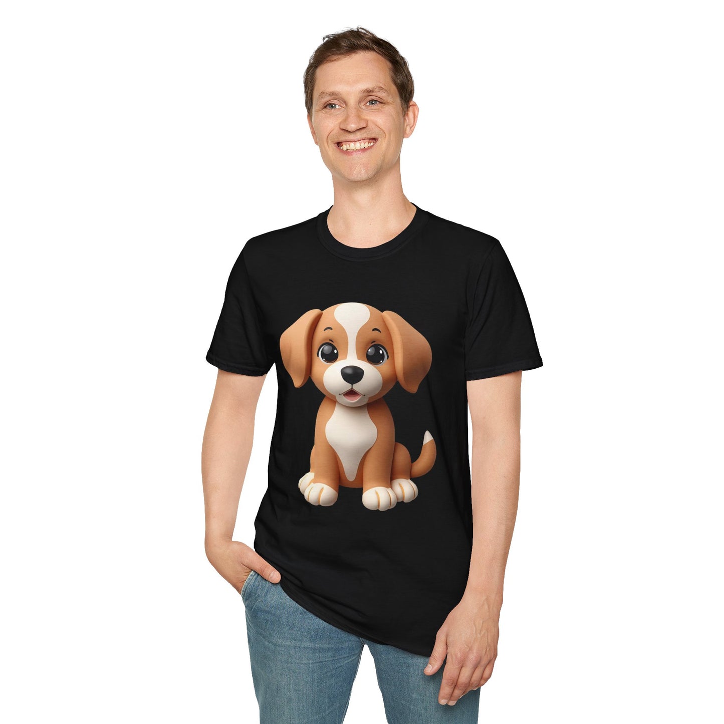 Adorable Puppy 3D Graphic T-Shirt for Dog Lovers, Cute Pet Shirt