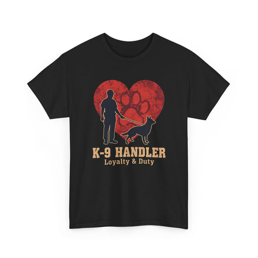 K-9 Handler Heart Tee - Loyalty & Duty, Dog Lover Gift, Pet Owner Apparel