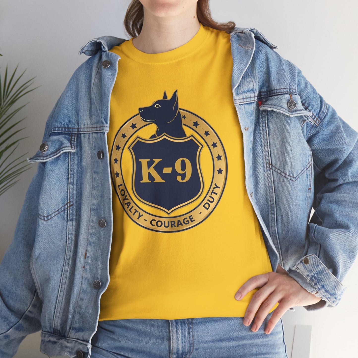 K-9 Police Unisex Heavy Cotton Tee - Loyalty Courage Duty | Dog Lover Gift, Law Enforcement Apparel, Dog Training Shirt