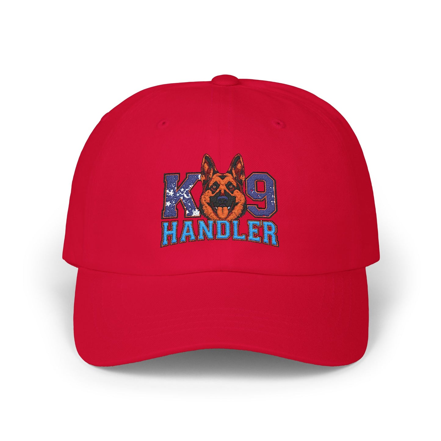 K9 Handler Classic Embroidered Dad Cap Featuring German Shepherd – Perfect Gift for Dog Lovers, Adjustable Hat for Outdoor Adventures