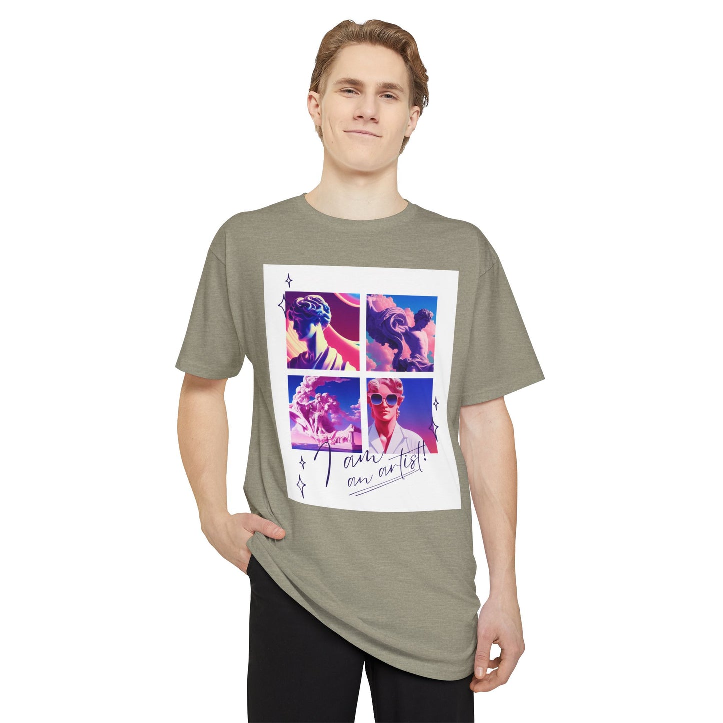Urban Graphic Tee with Artistic Collage Design, Streetwear Fashion, Unisex Apparel, Casual Wear, Gift for Art Lovers