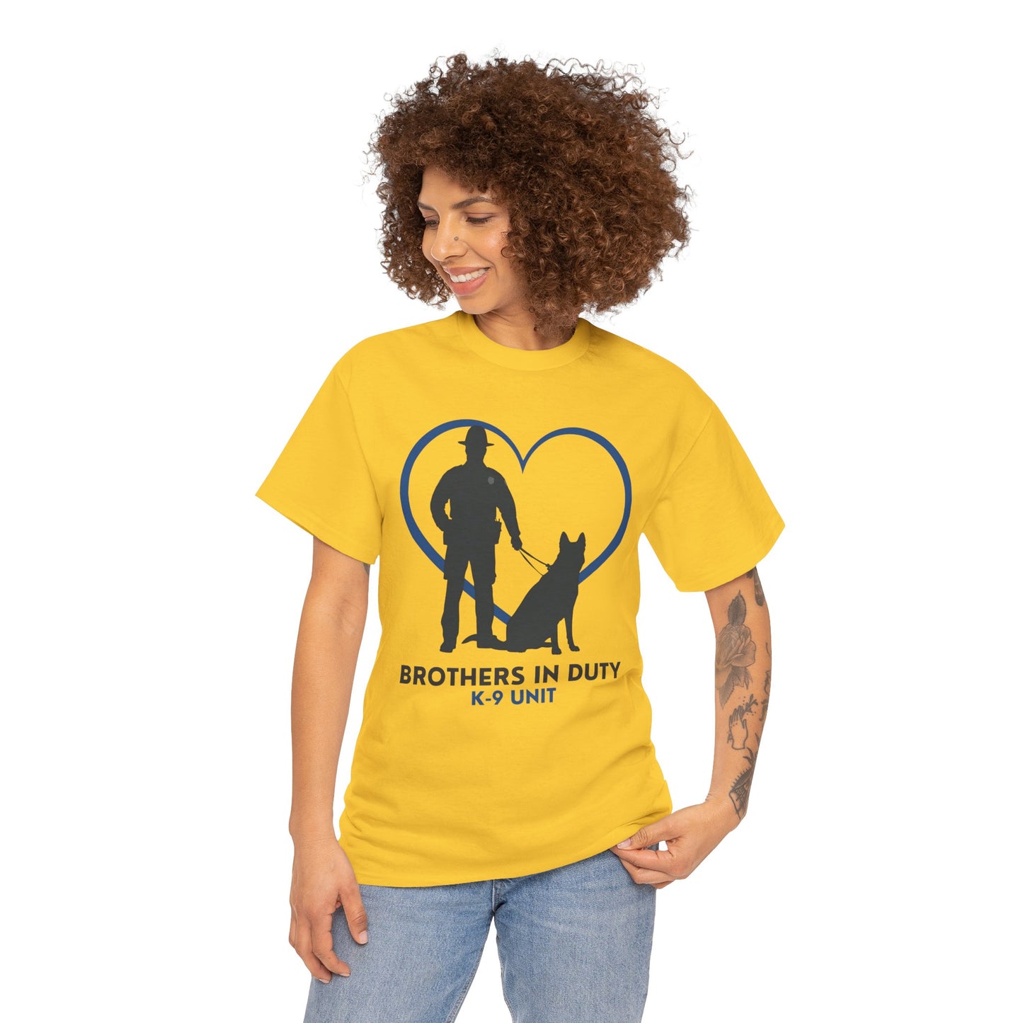 Heartfelt K-9 Unit Tee - Brothers In Duty | Police Officer Gift, Dog Lover Shirt, Law Enforcement Apparel