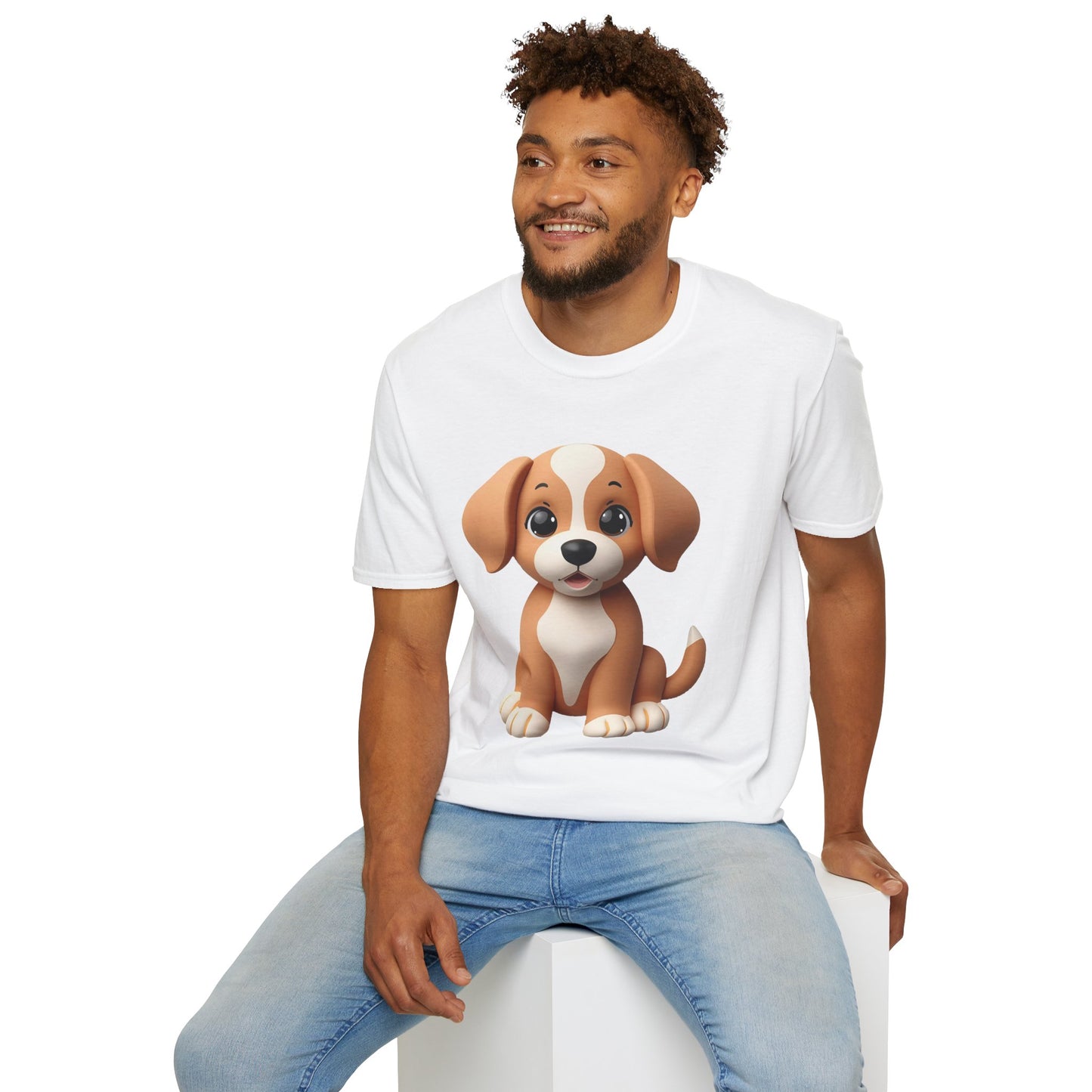 Adorable Puppy 3D Graphic T-Shirt for Dog Lovers, Cute Pet Shirt