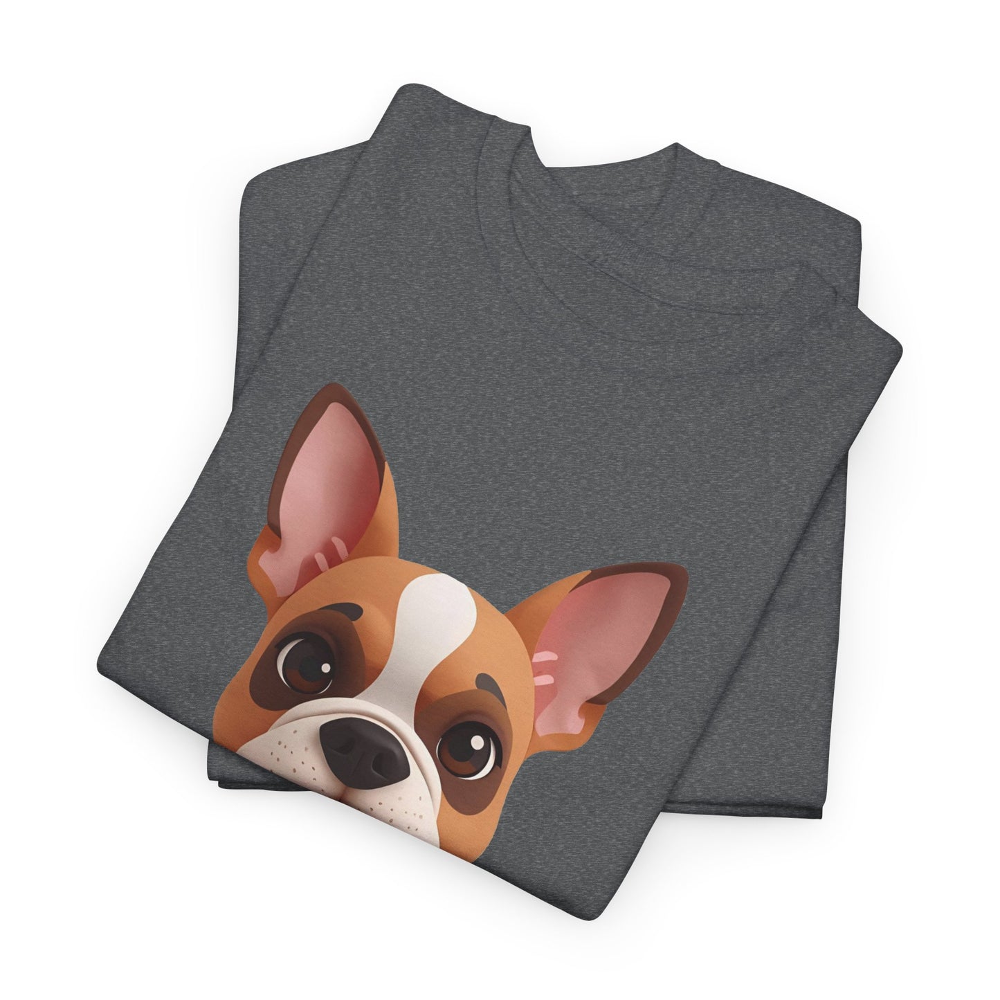 Cute 3D French Bulldog T-Shirt Unisex Heavy Cotton Tee, Dog Lover Gift