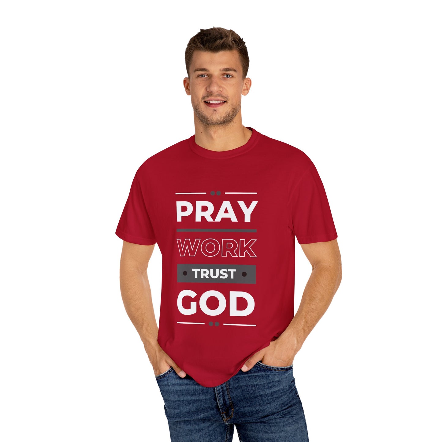 Faith-Inspired Garment-Dyed T-shirt, Inspirational Tee, God Trust Shirt, Religious Apparel, Motivational Gift, Unisex Fashion