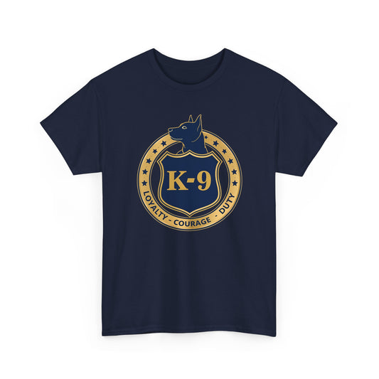 K-9 Police Unisex Heavy Cotton Tee - Loyalty Courage Duty | Dog Lover Gift, Law Enforcement Apparel, Dog Training Shirt