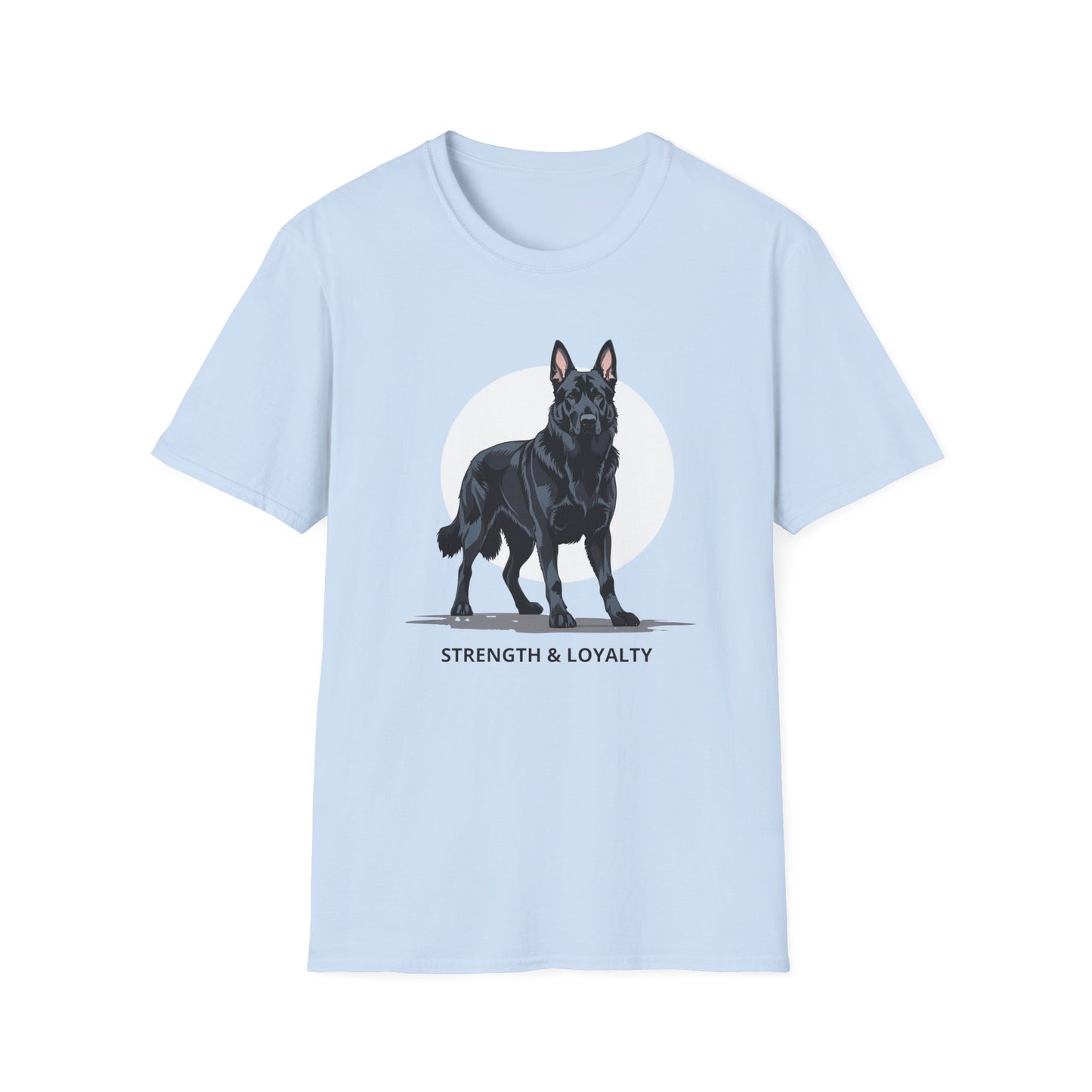Strength & Loyalty German Shepherd Dog T-Shirt, Unisex Pet Lover Tee, Gifts for Dog Owners, Animal Lovers Apparel, Casual Everyday Wear, Black Dog Shirt