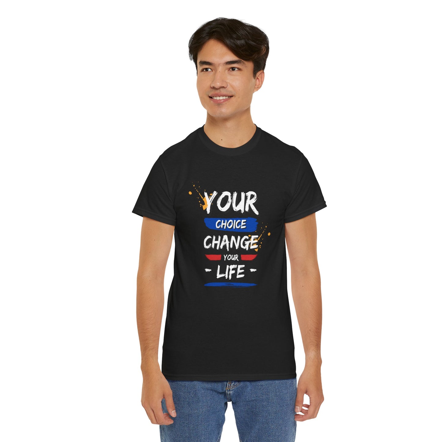 Inspirational Quote Unisex Heavy Cotton Tee - "Your Choice Change For Life", Motivational Shirt, Casual Wear, Gift Idea, Everyday Comfort