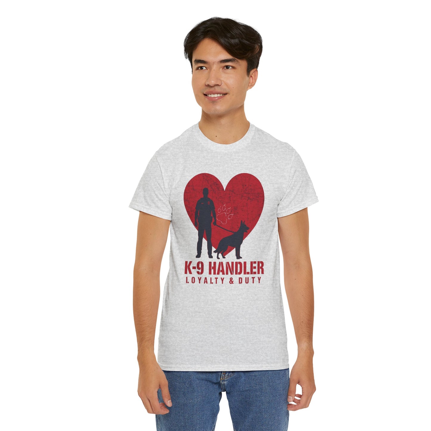 K-9 Handler Heavy Cotton Tee - Loyalty & Duty Shirt, Dog Lover Gift