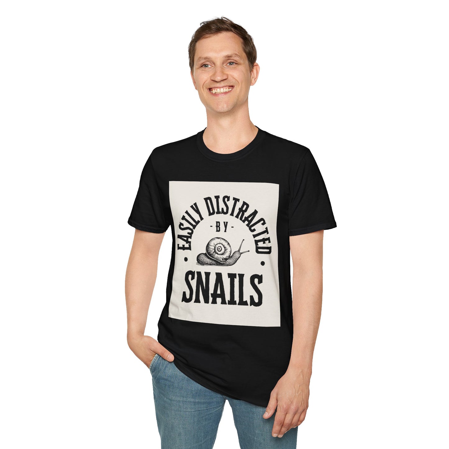 Easily Distracted by Snails Vintage T-Shirt, Funny Snail Tee, Gift for Nature Lovers, Humorous Graphic Shirt, Cute Casual Wear
