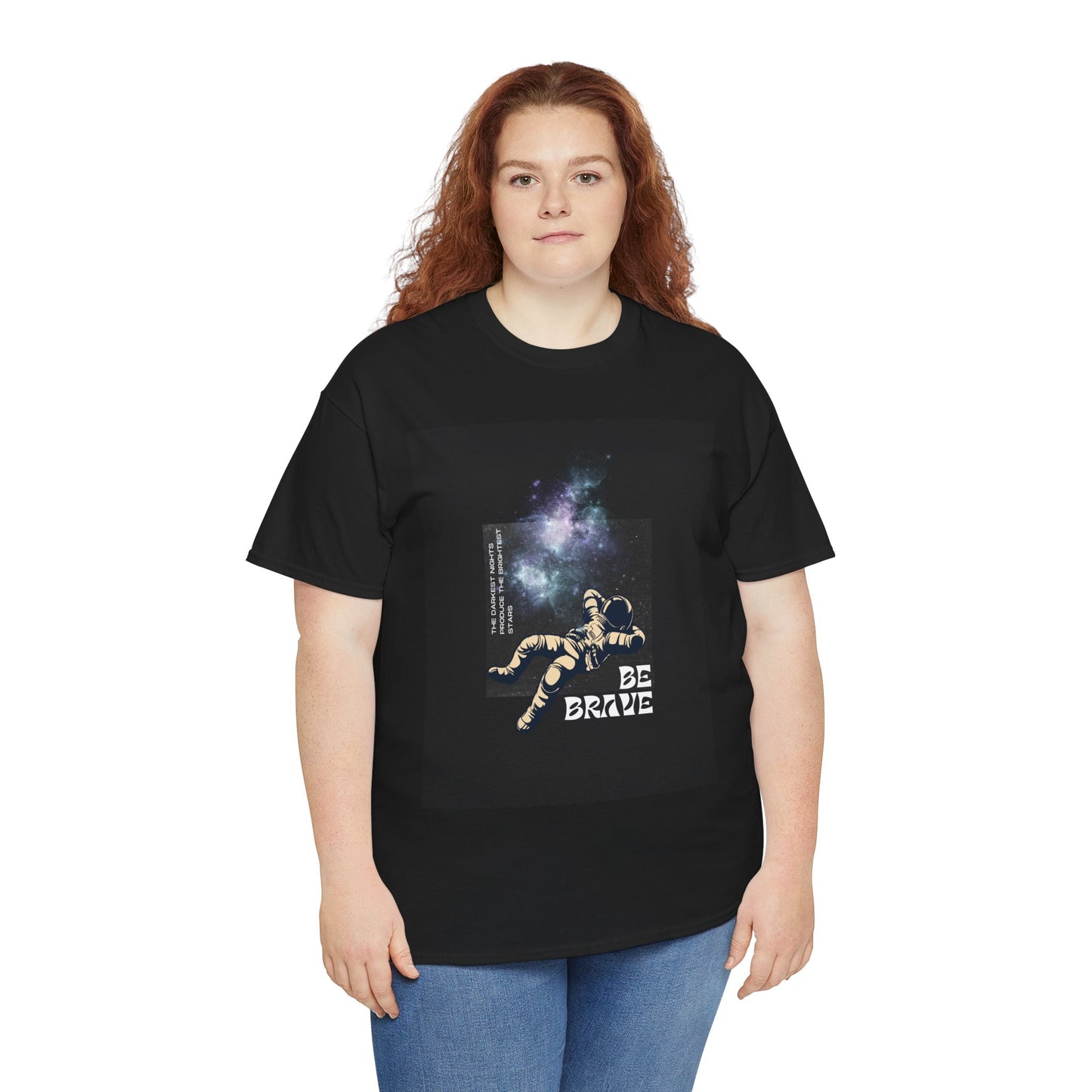 Be Brave Tee, Inspirational T-Shirt, Unisex Cotton Top, Space Graphic Shirt, Motivational Gift, Everyday Wear