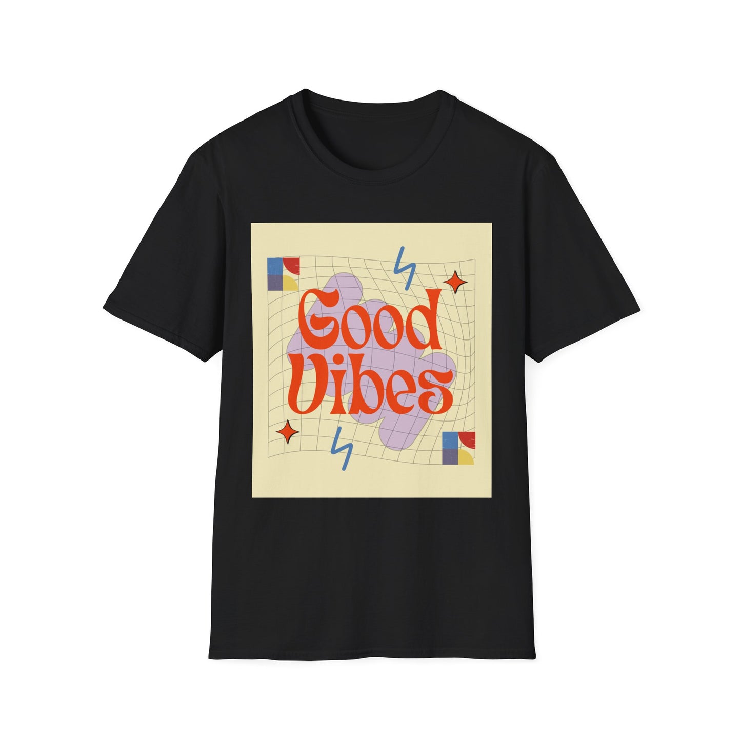 Good Vibes Unisex Softstyle T-Shirt, Relaxed Fit Tee, Casual Wear, Gift Idea, Positive Quotes, Everyday Comfort, Summer Fashion