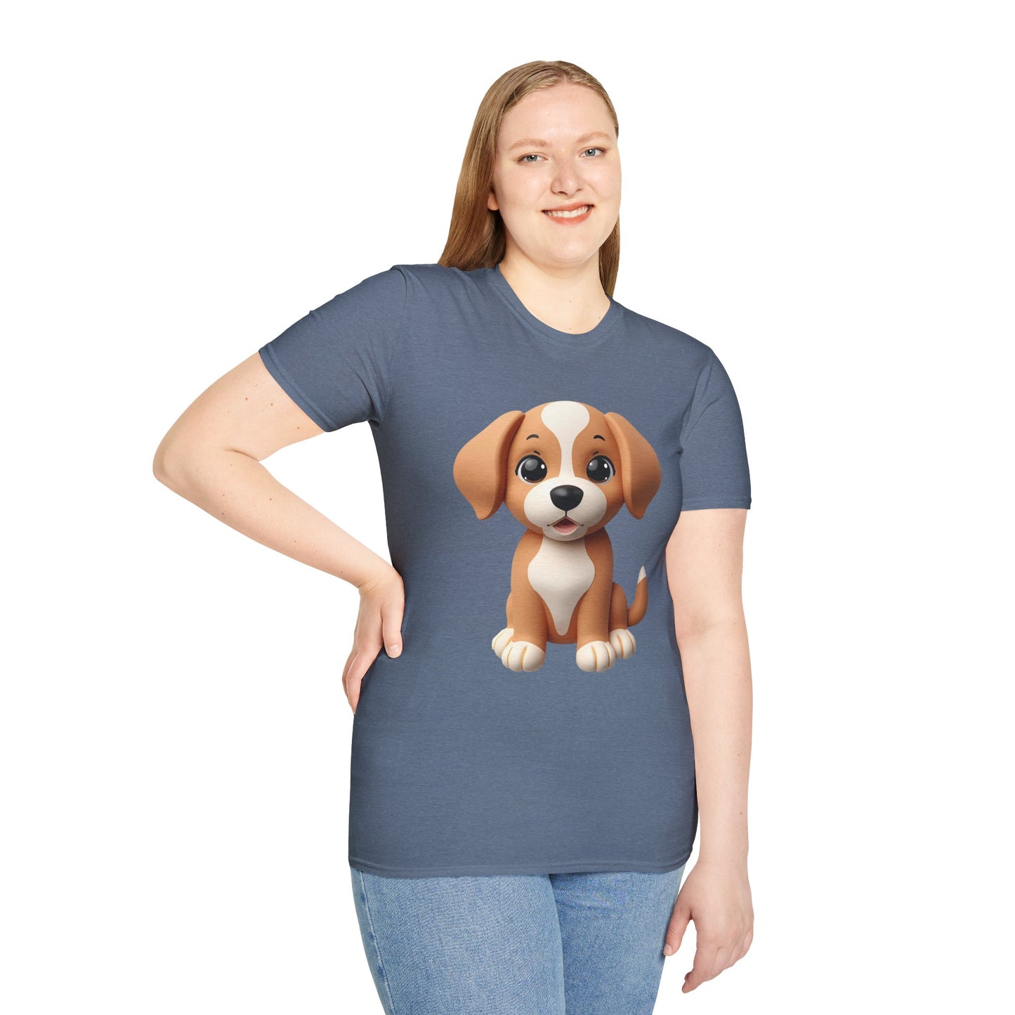 Adorable Puppy 3D Graphic T-Shirt for Dog Lovers, Cute Pet Shirt