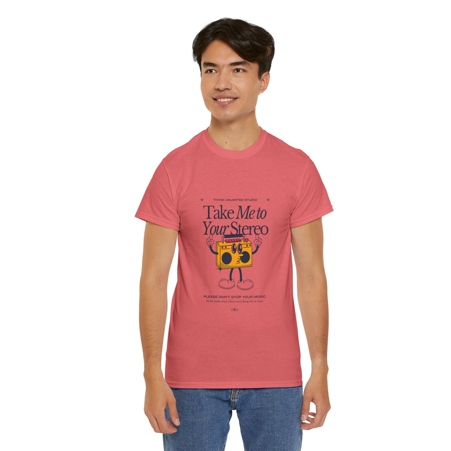 Retro Music Lover Tee - Take Me To Your Stereo, Vintage Style Shirt, Graphic T-Shirt, Unisex Cotton Top, Perfect Gift for Musicians, Summer Outfit