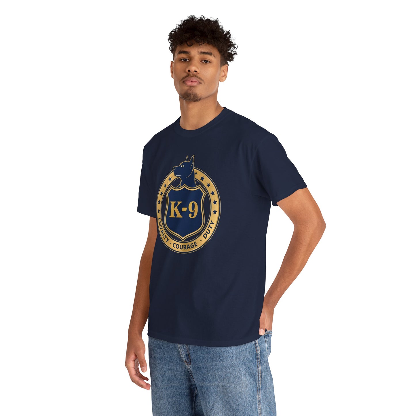 K-9 Police Unisex Heavy Cotton Tee - Loyalty Courage Duty | Dog Lover Gift, Law Enforcement Apparel, Dog Training Shirt