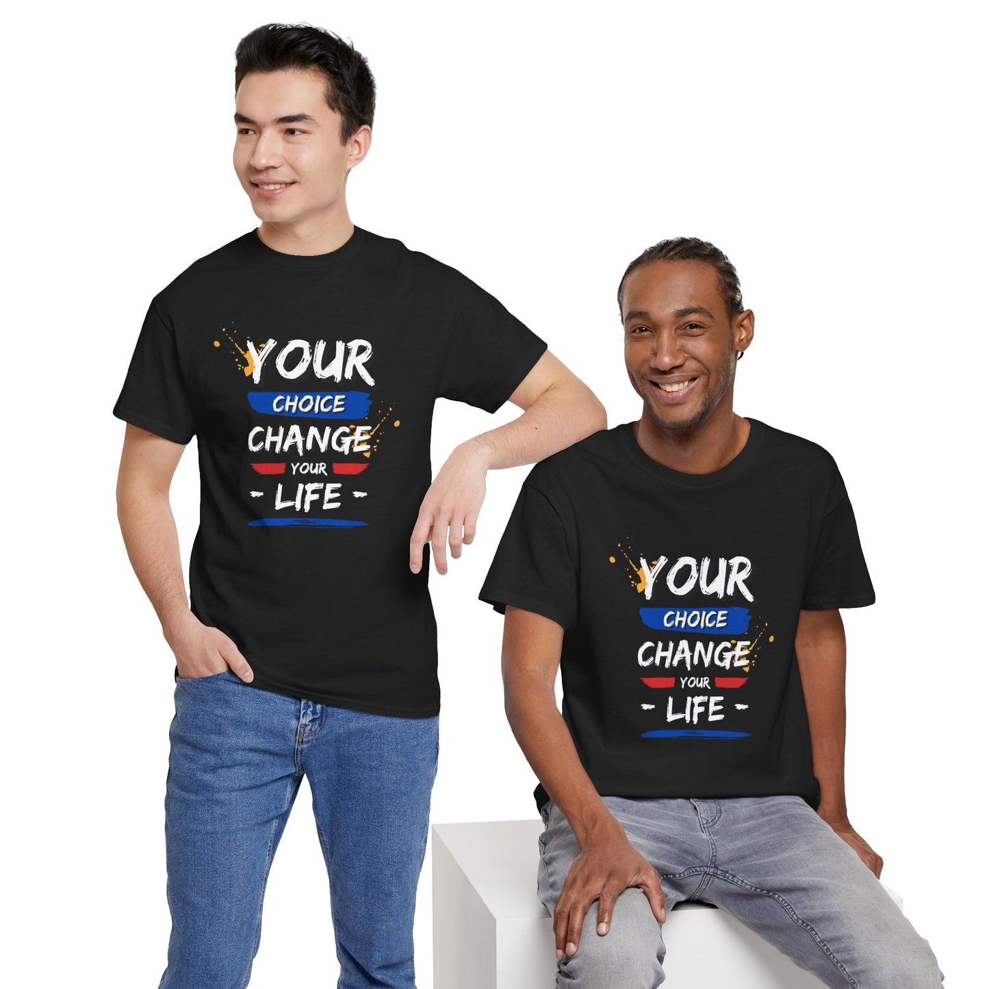 Inspirational Quote Unisex Heavy Cotton Tee - "Your Choice Change For Life", Motivational Shirt, Casual Wear, Gift Idea, Everyday Comfort
