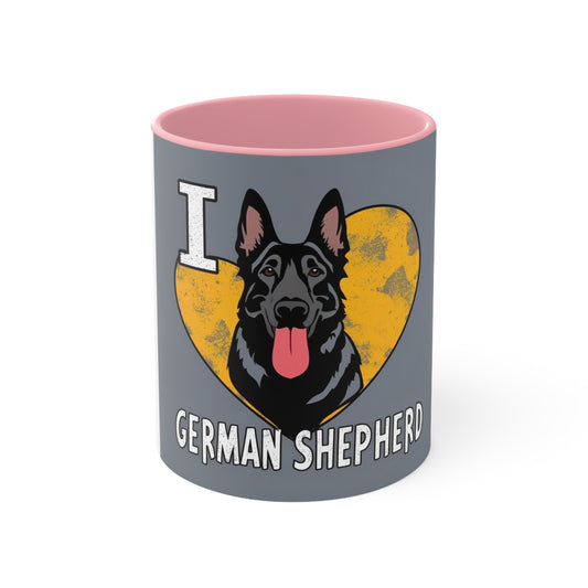 German Shepherd Lover Accent Mug | Cute Dog Coffee Cup, Pet Gift, Dog Owner Present, Dog Theme Drinkware, Animal Lover Mug