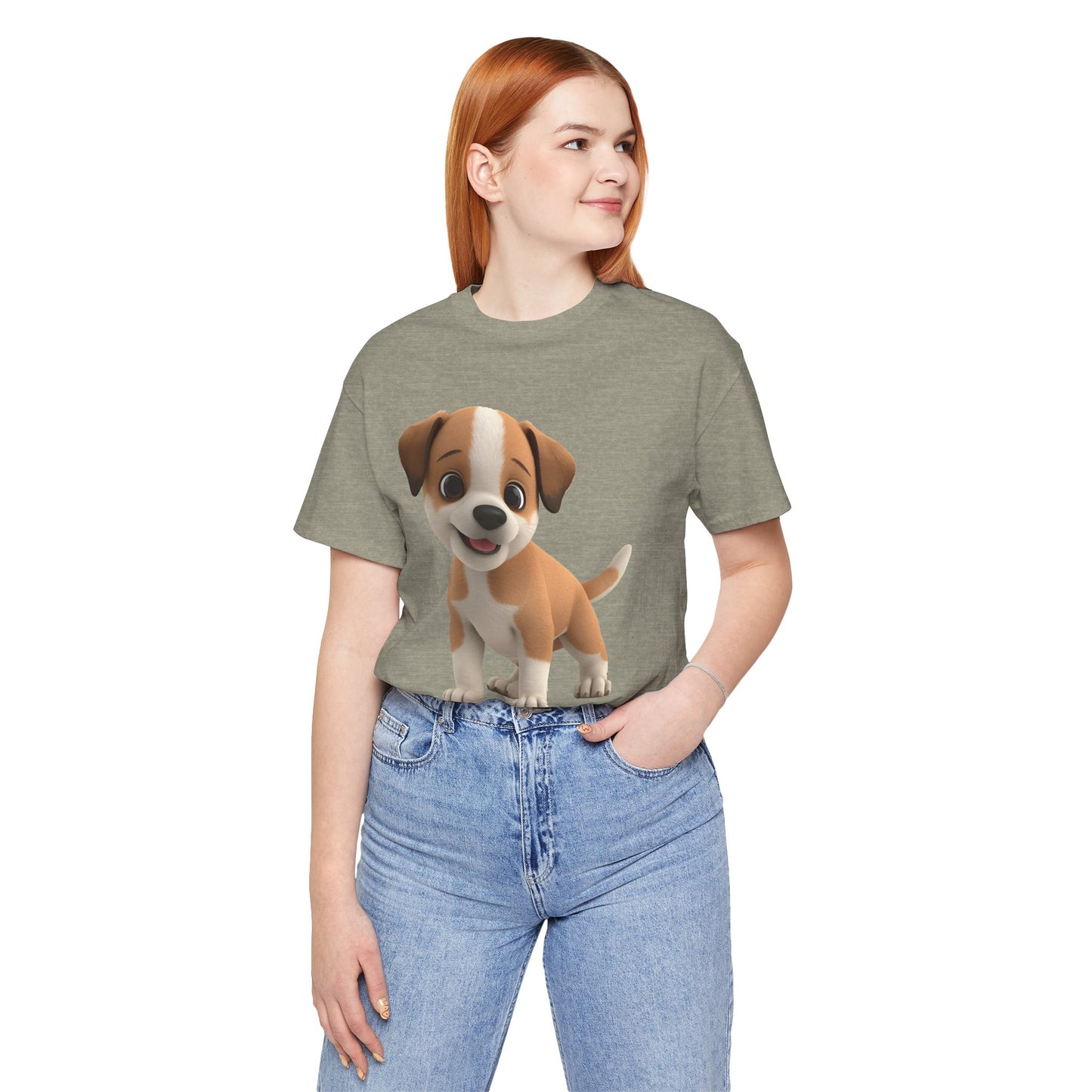 Cute Dog 3D Graphic Tee, Fun Animal Shirt, Dog Lover Gift, Playful Fashion Statement