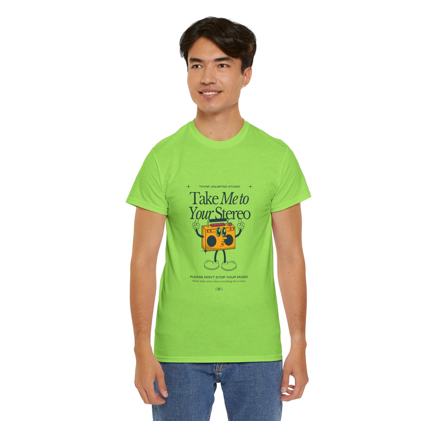Retro Music Lover Tee - Take Me To Your Stereo, Vintage Style Shirt, Graphic T-Shirt, Unisex Cotton Top, Perfect Gift for Musicians, Summer Outfit