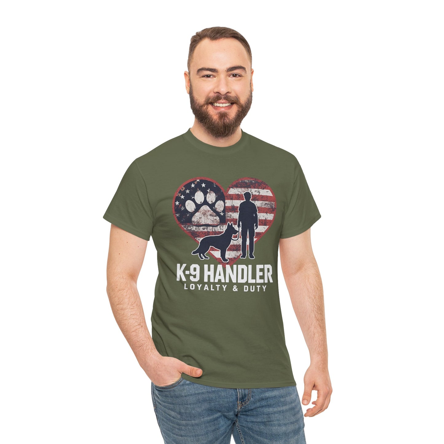 K-9 Handler Heart Tee | Loyalty & Duty T-Shirt | Dog Lover Gift, Police Support Shirt