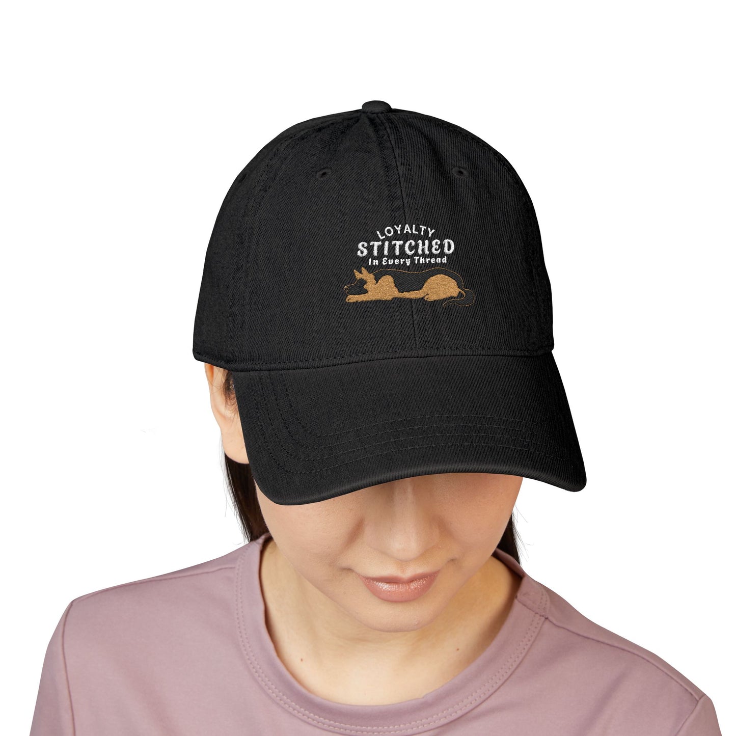 German Shepherd Embroidered Denim Hat - Loyalty Stitched in Every Thread