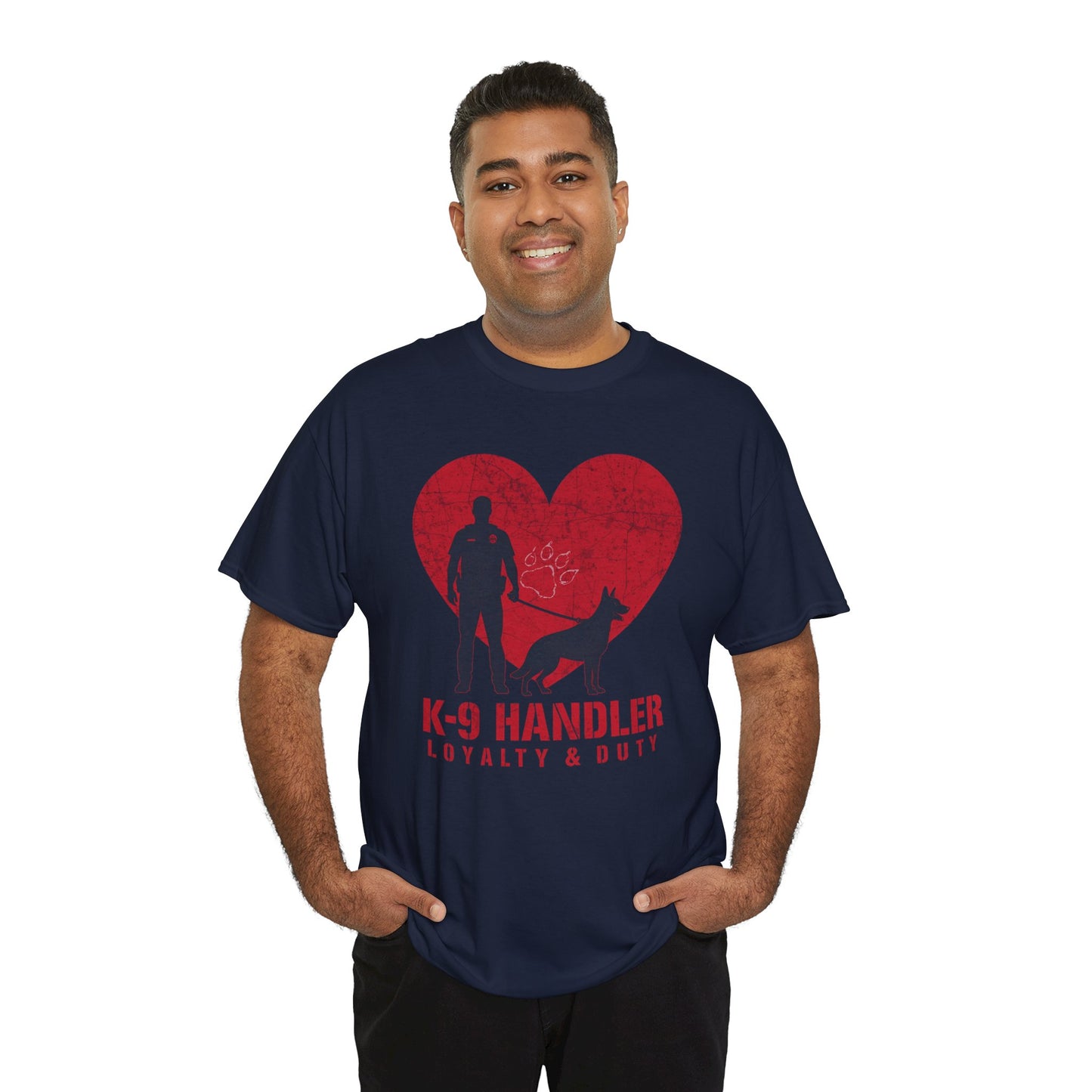 K-9 Handler Heavy Cotton Tee - Loyalty & Duty Shirt, Dog Lover Gift