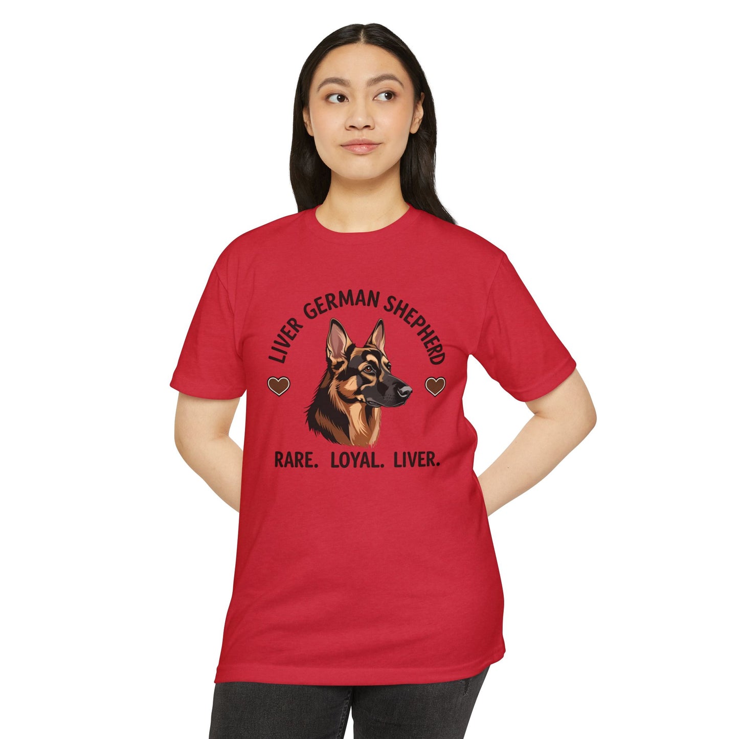 Liver German Shepherd T-Shirt - Rare Loyal Liver, Dog Lover Gift, Unisex Pet Tee, Animal Lover Apparel, Perfect for Birthdays and Dog Shows