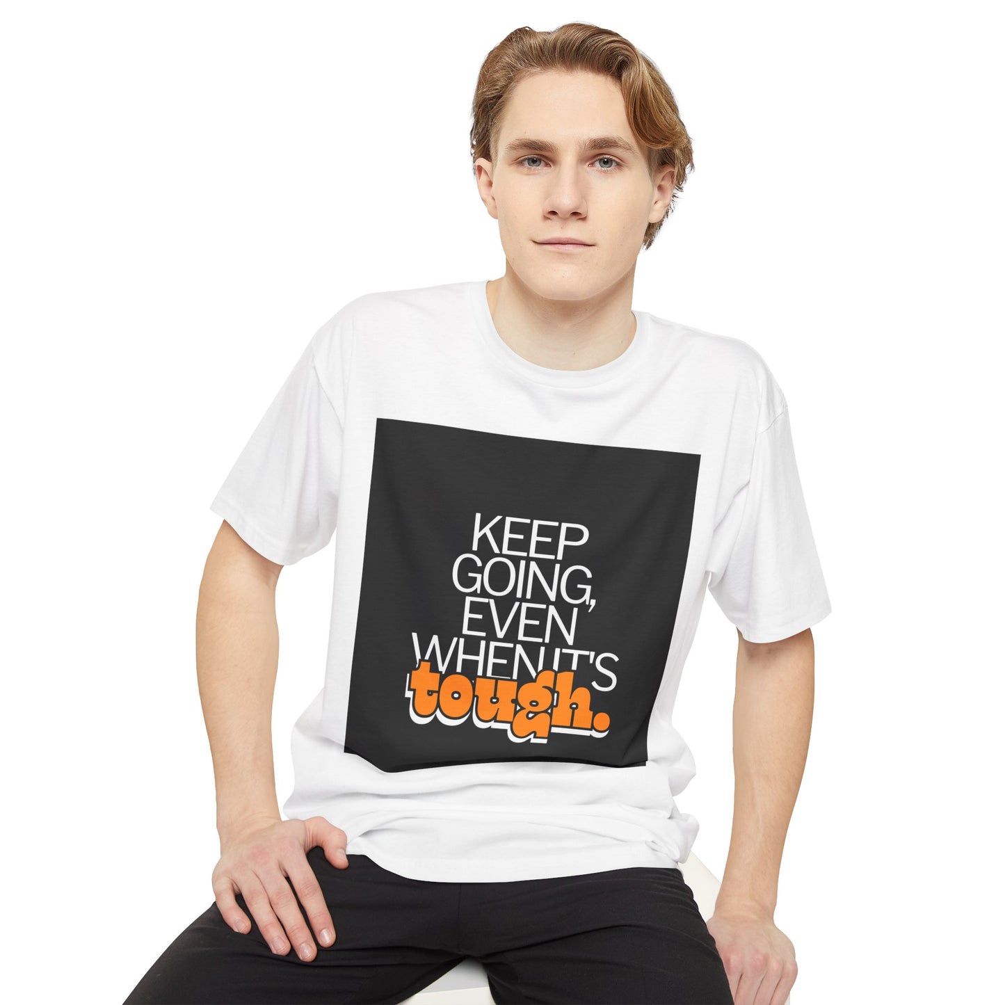 Keep Going Even When ITs Tough Motivational Urban Tee, Inspirational Apparel, Gift for Fitness Lovers, Casual Style Top, Everyday Wear