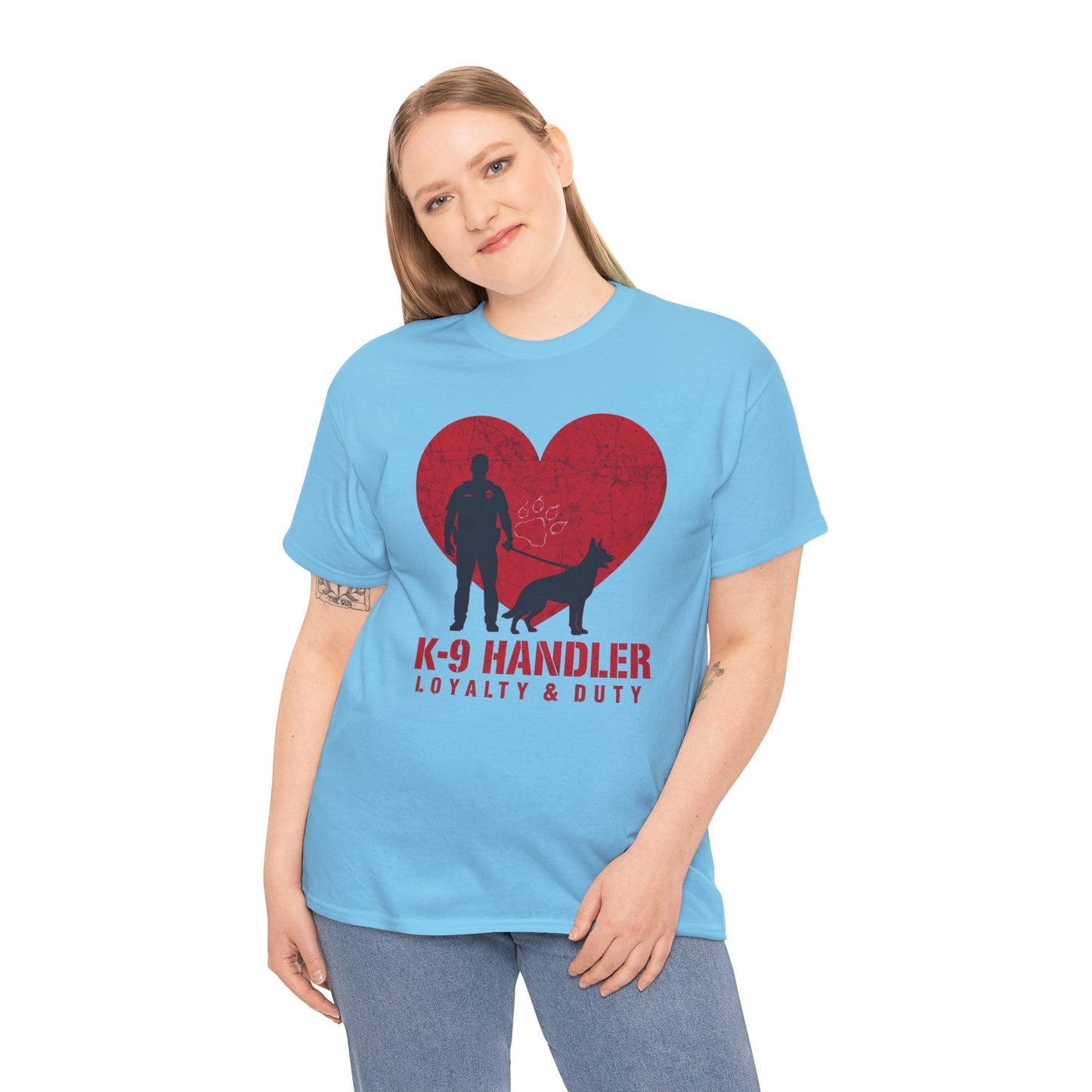 K-9 Handler Heavy Cotton Tee - Loyalty & Duty Shirt, Dog Lover Gift