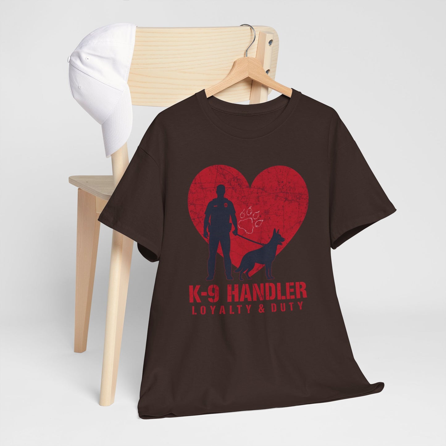 K-9 Handler Heavy Cotton Tee - Loyalty & Duty Shirt, Dog Lover Gift