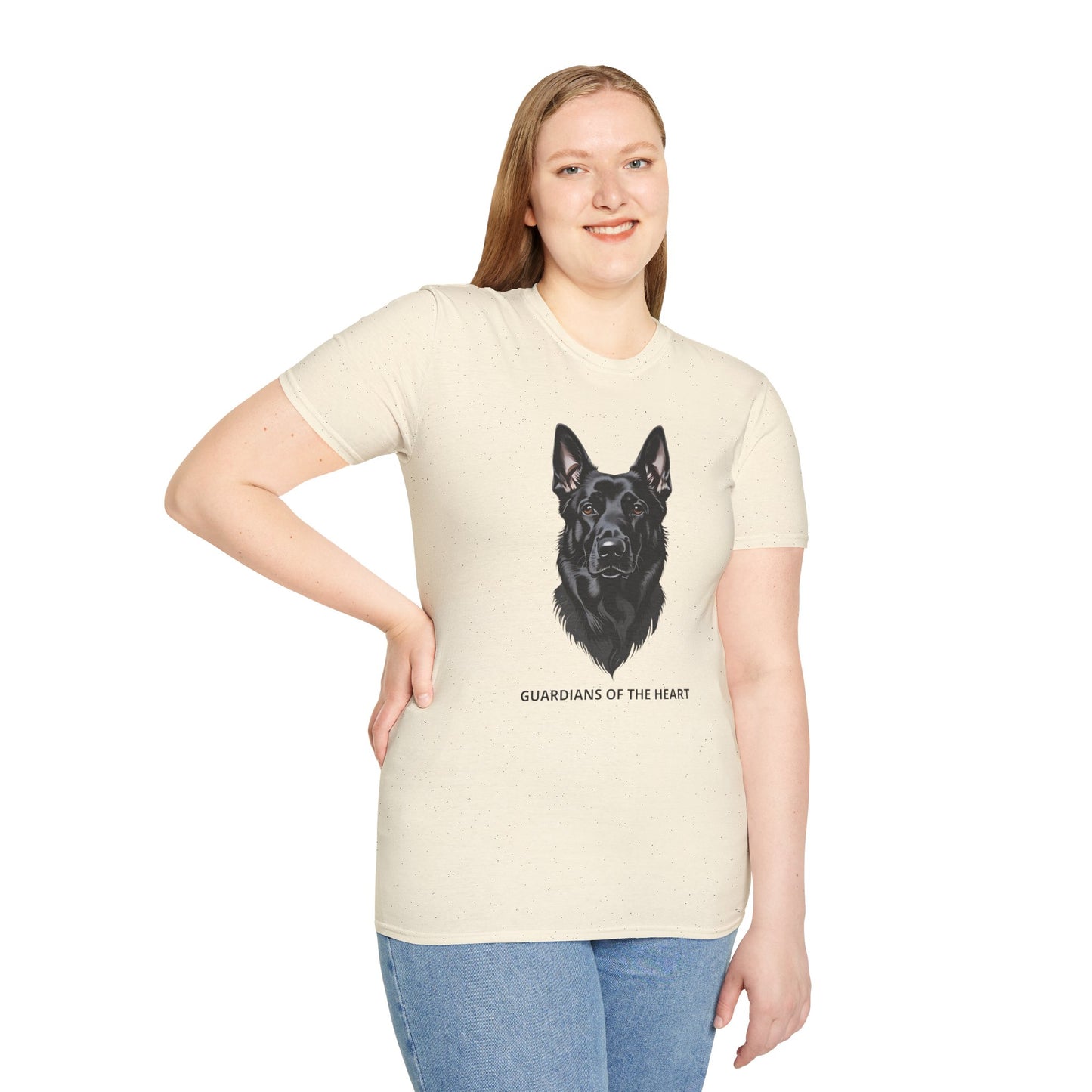 Guardians of the Heart Black German Shepherd T-Shirt, Dog Lover Shirt, Pet Memorial Tee, Unisex Animal T-Shirt, Gift for Dog Owners