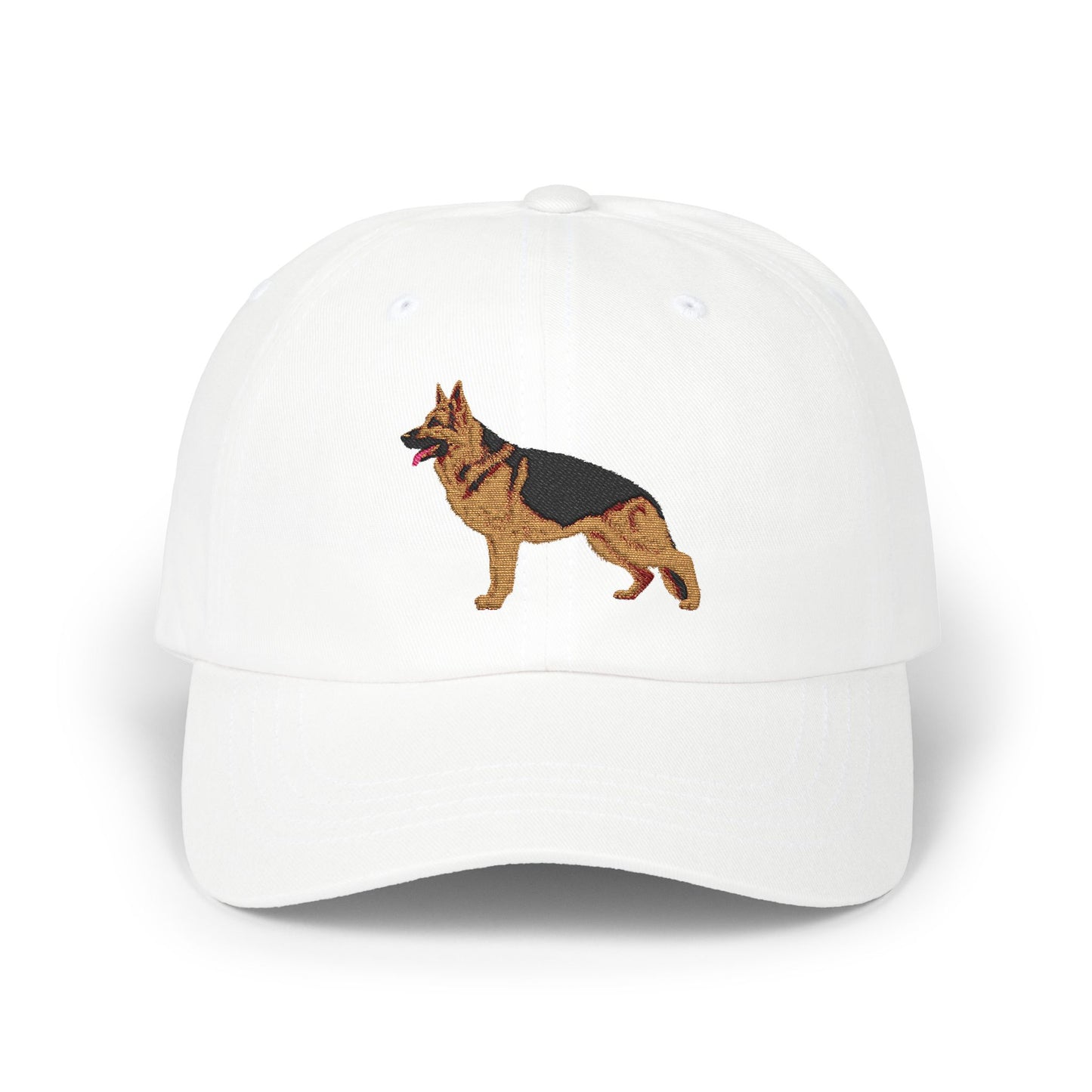 Embroidered Dog Dad Cap - German Shepherd Standing in a Show Stance