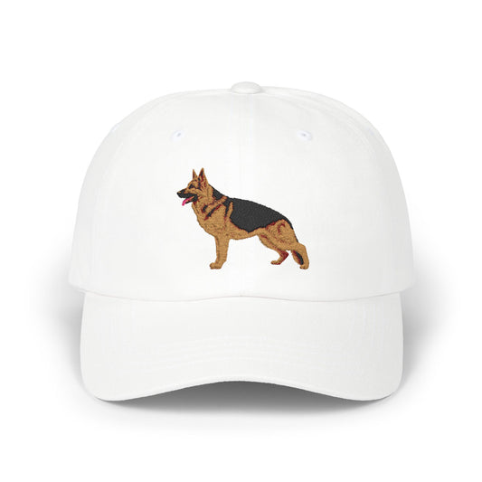 Embroidered Dog Dad Cap - German Shepherd Standing in a Show Stance