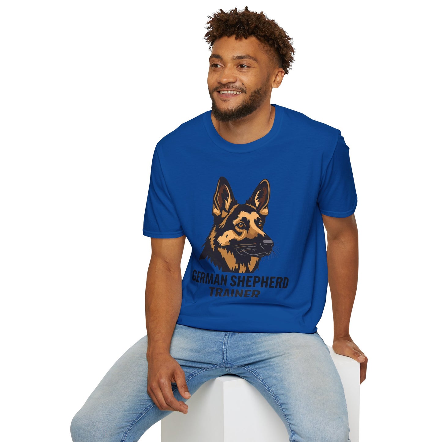 German Shepherd Trainer Unisex Softstyle T-Shirt, Dog Lover Gift, Pet Trainer Apparel
