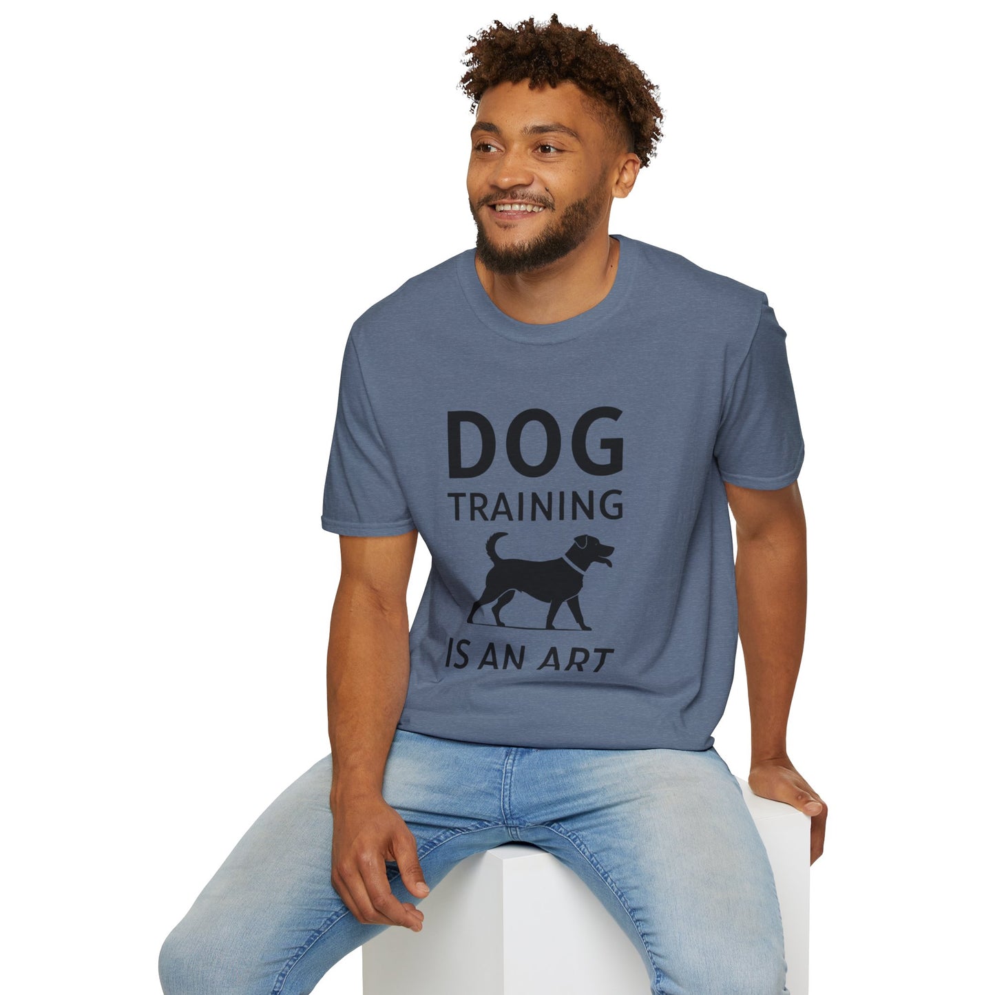 Dog Training is an Art Unisex Softstyle T-Shirt, Dog Lover Gift, Pet Training Apparel, Dog Owner Tee, Casual Wear, Gift for Dog Trainers
