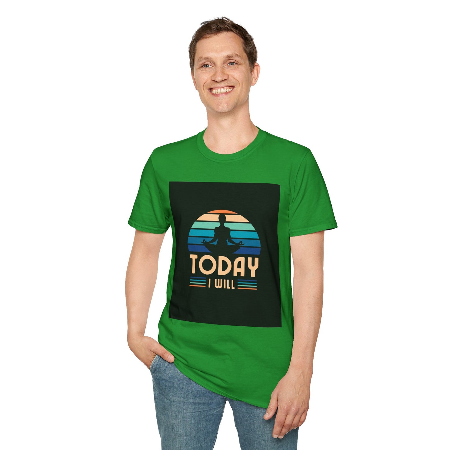 Mindfulness Motivation Unisex T-Shirt, Positive Quote Today I Will Shirt, Inspirational Graphic Tee, Yoga Apparel, Gift for Meditation Lovers