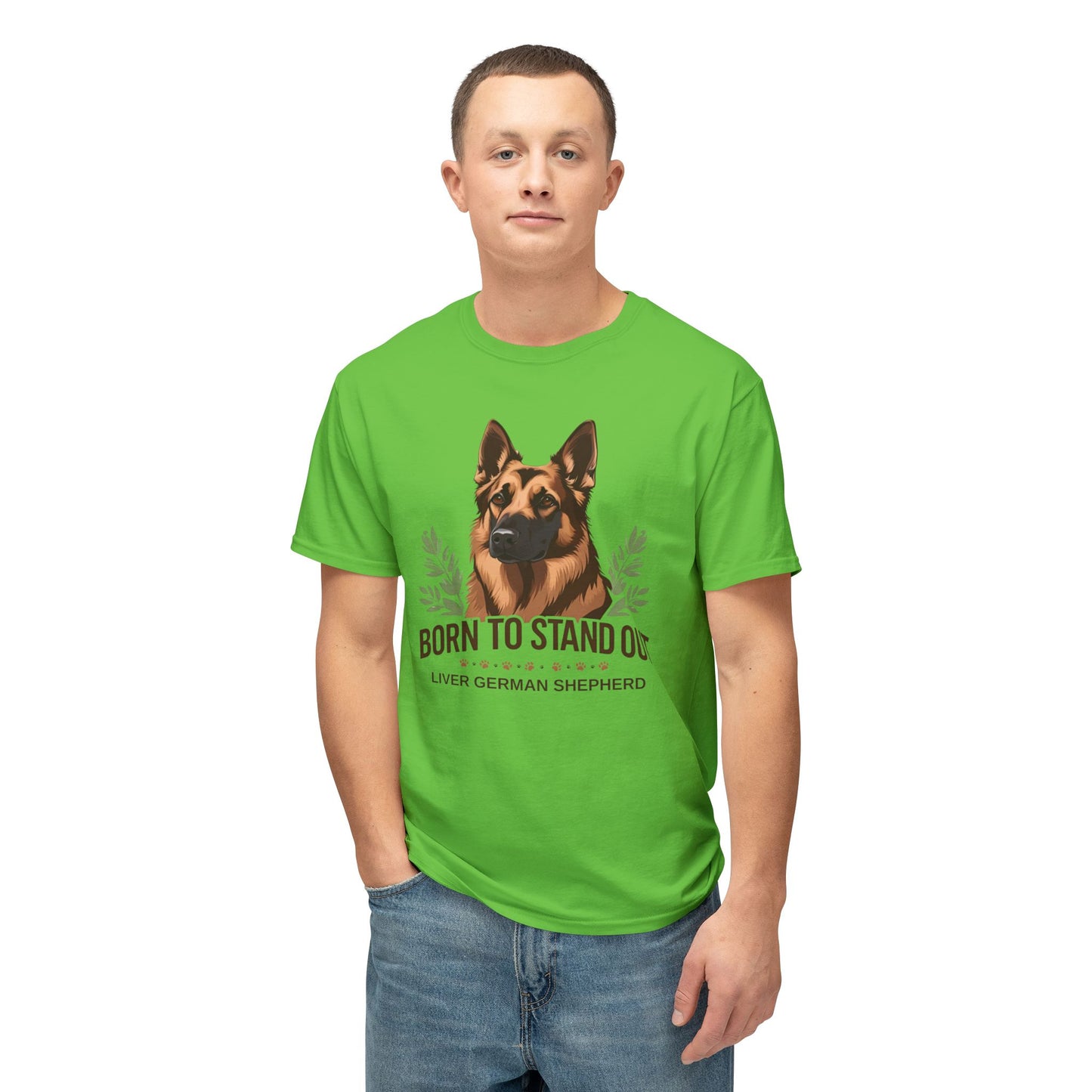 Born to Stand Out Unisex Dog Lover T-Shirt, Liver German Shepherd Shirt, Pet Owner Gift, Animal Lover Apparel, Birthday Gift Idea, Summer Style
