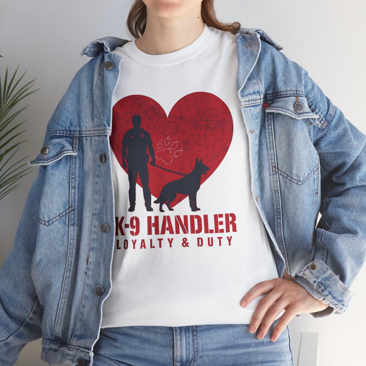 K-9 Handler Heavy Cotton Tee - Loyalty & Duty Shirt, Dog Lover Gift
