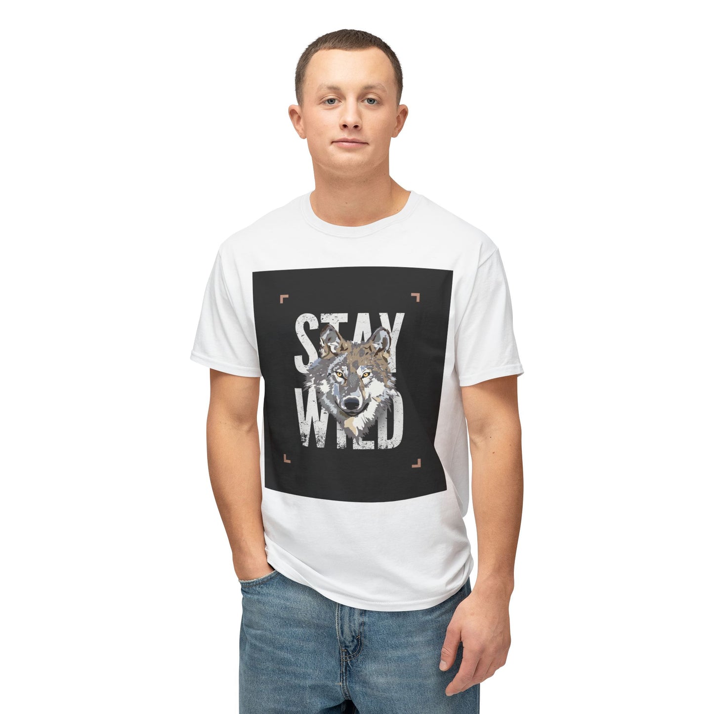 Wild Spirit Cotton T-shirt - Stay Wild Wolf T-Shirt, Nature Lover Gift, Eco-Friendly Fashion, Animal Enthusiast Tee, Adventure Wear