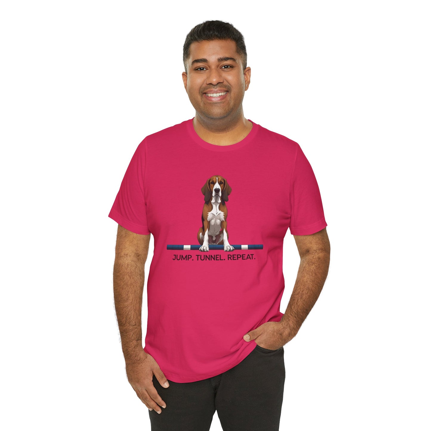 Dog Agility Tee, Fun Pet Lover Shirt, Jump Tunnel Repeat T-Shirt, Dog Enthusiast Apparel, Gift for Dog Owners