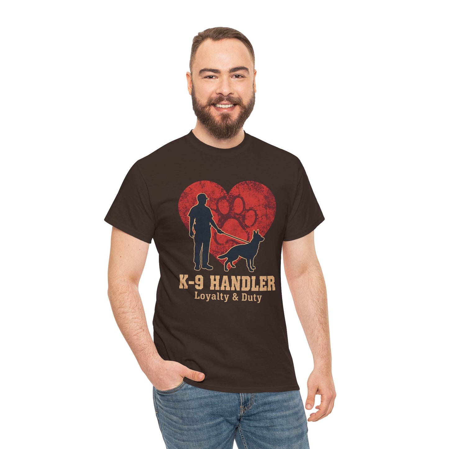 K-9 Handler Heart Tee - Loyalty & Duty, Dog Lover Gift, Pet Owner Apparel