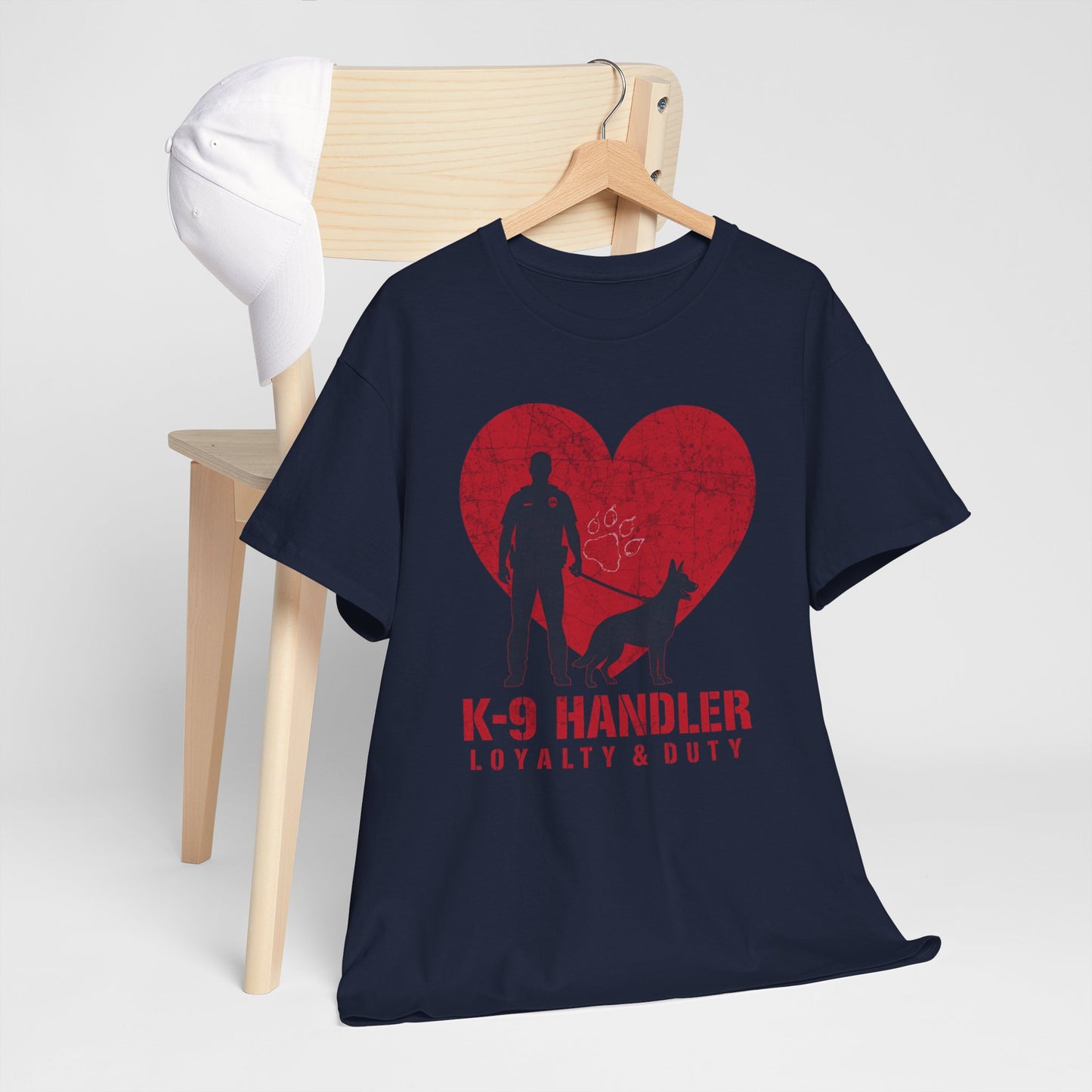 K-9 Handler Heavy Cotton Tee - Loyalty & Duty Shirt, Dog Lover Gift