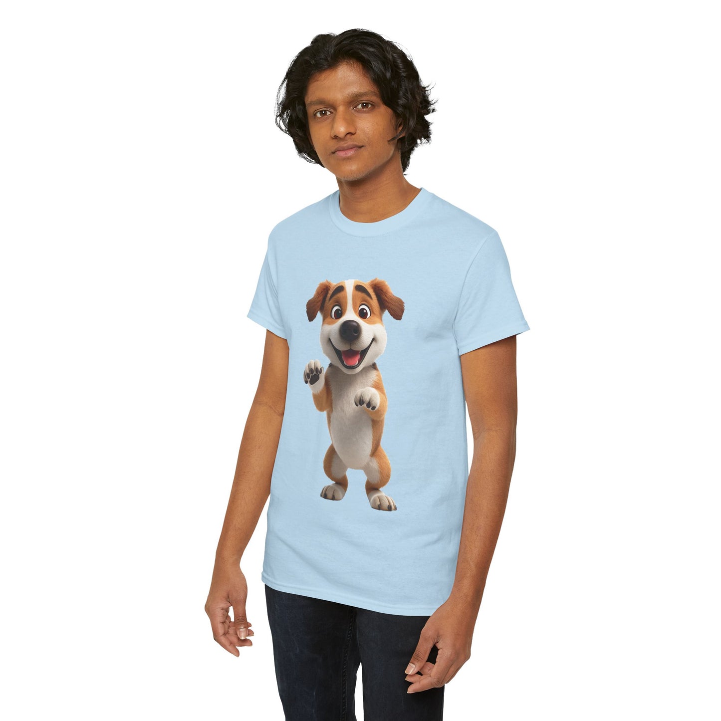 Cute Dog 3D Graphic Tee, Unisex Heavy Cotton T-Shirt, Dog Lover Gift, Fun Casual Wear