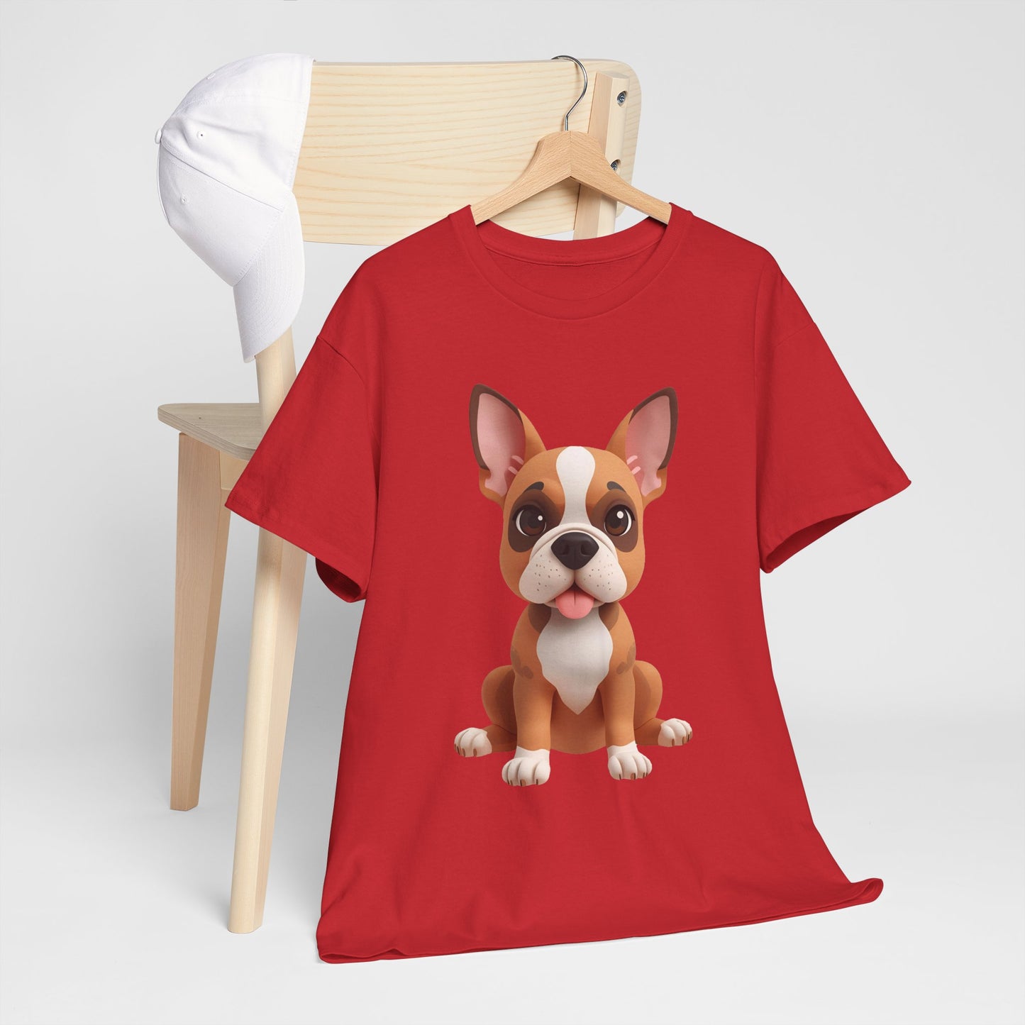 Cute 3D French Bulldog T-Shirt Unisex Heavy Cotton Tee, Dog Lover Gift