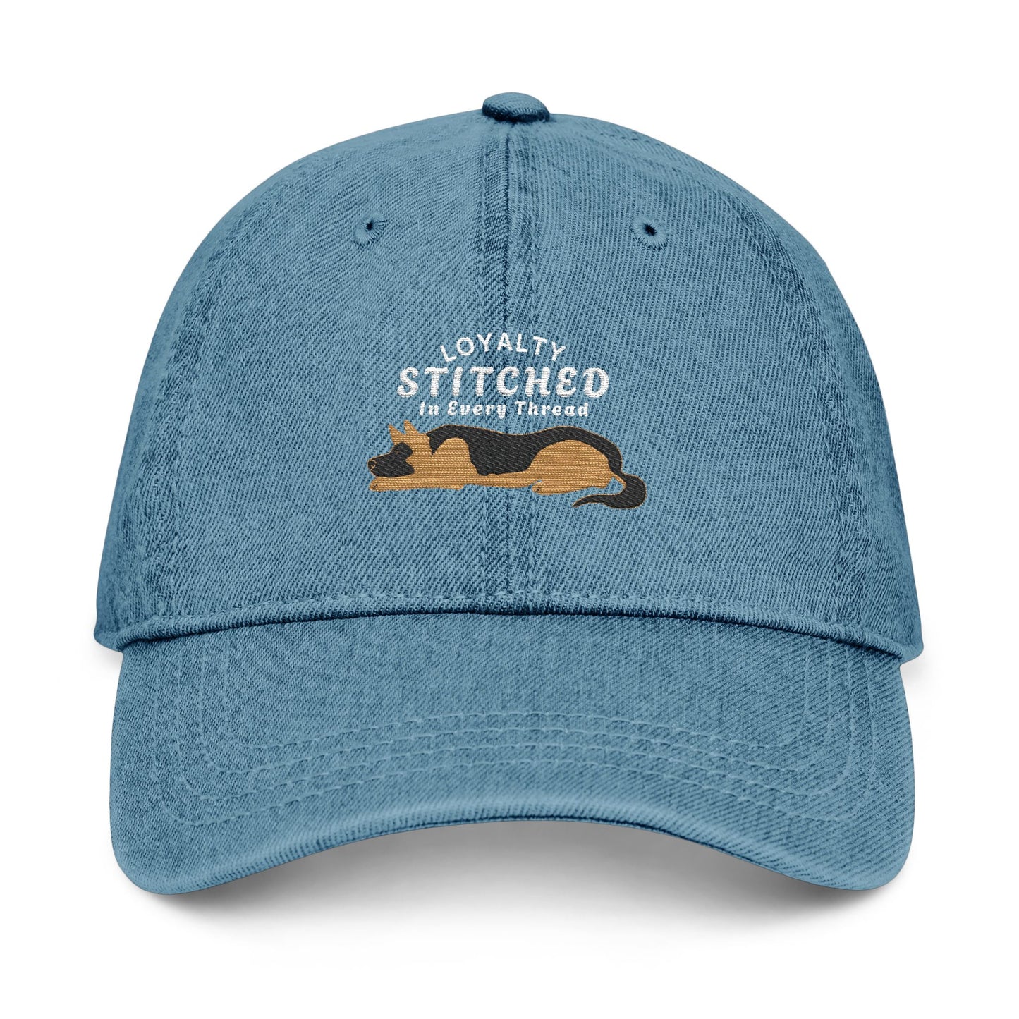 German Shepherd Embroidered Denim Hat - Loyalty Stitched in Every Thread