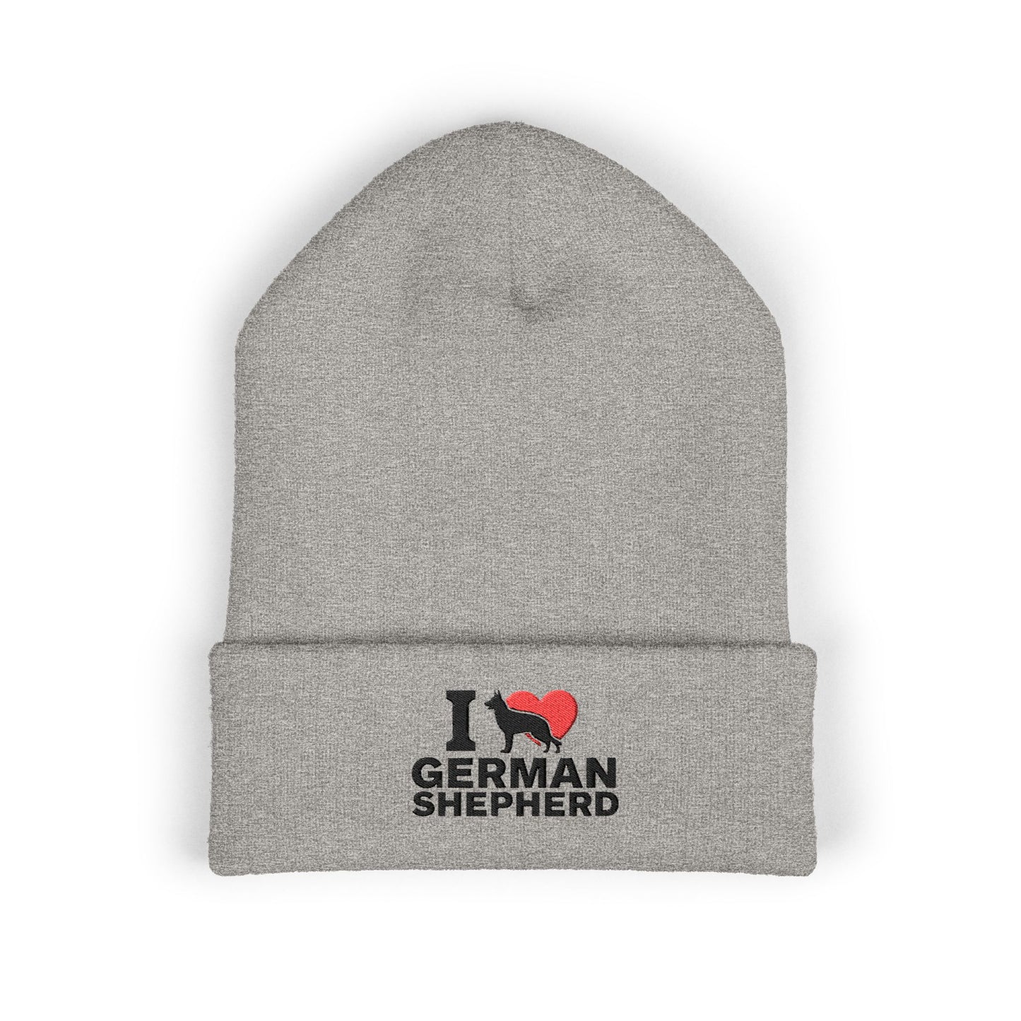 I Love German Shepherd Embroidered Classic Cuffed Beanie