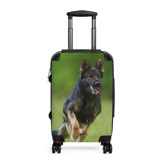 Dog Lovers Suitcase Featuring a Working Line German Shepherd Running On the Grass