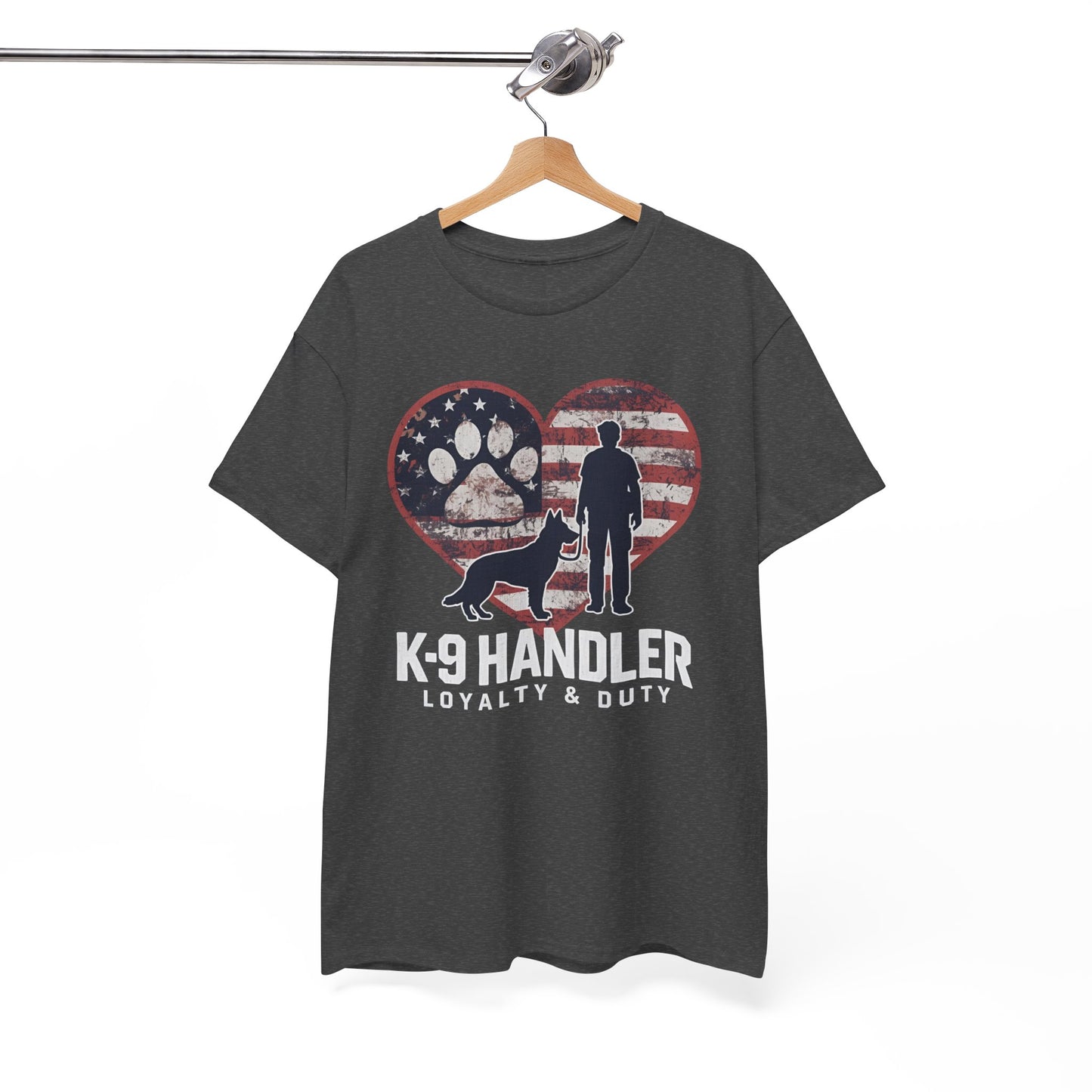 K-9 Handler Heart Tee | Loyalty & Duty T-Shirt | Dog Lover Gift, Police Support Shirt