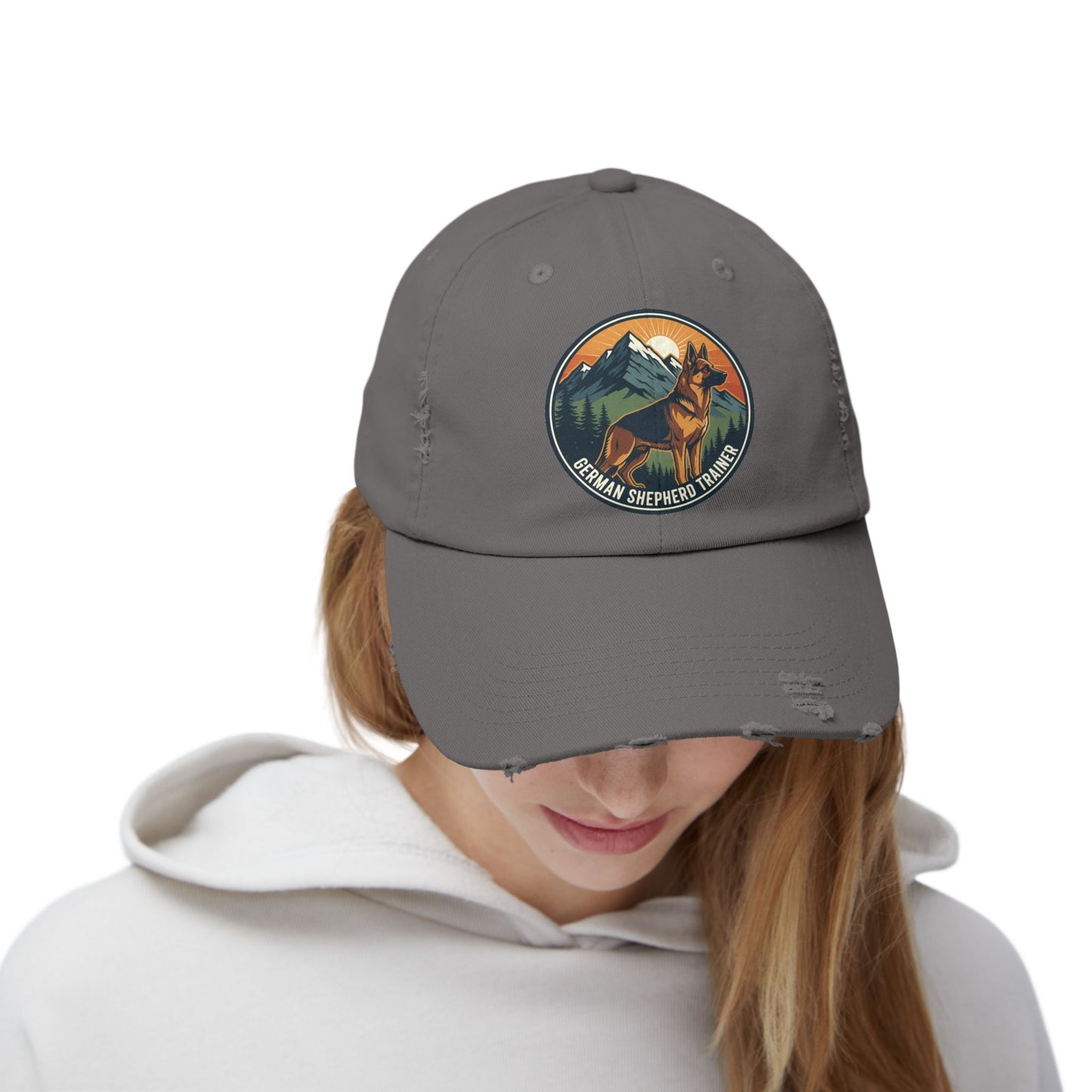 German Shepherd Trainer Cap | Distressed Hat for Dog Lovers | Perfect Gift for Pet Trainers