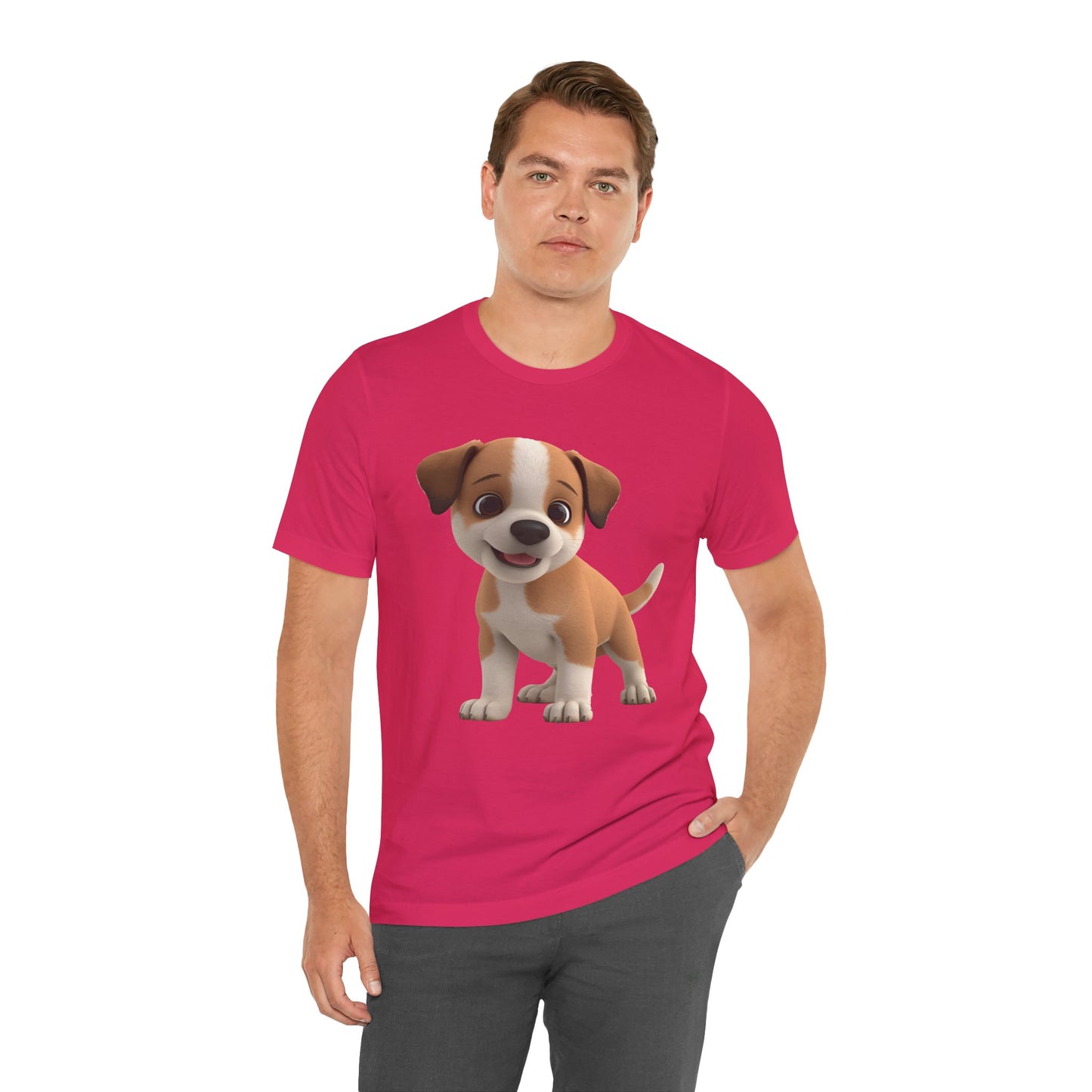 Cute Dog 3D Graphic Tee, Fun Animal Shirt, Dog Lover Gift, Playful Fashion Statement